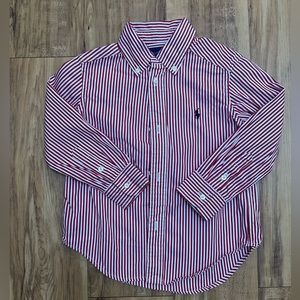 Maroon and white RL button down size 3T